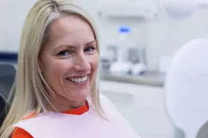 mature worman at dentist